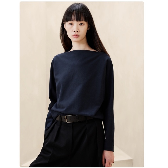 Banana Republic Tops - Banana Republic Long Sleeve Heavy Cotton Top Prep Size Small